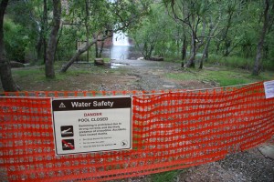 Les chutes de Wangi sont occupées.