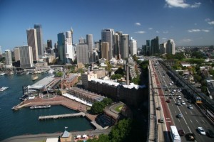 Vue depuis un pilier du Harbour Birdge.