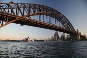 Début de soirée sur le Harbour Bridge.