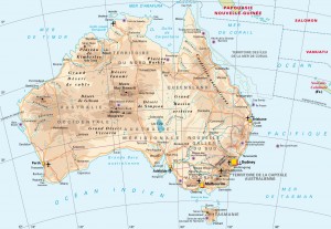 Carte générale de l'Australie.